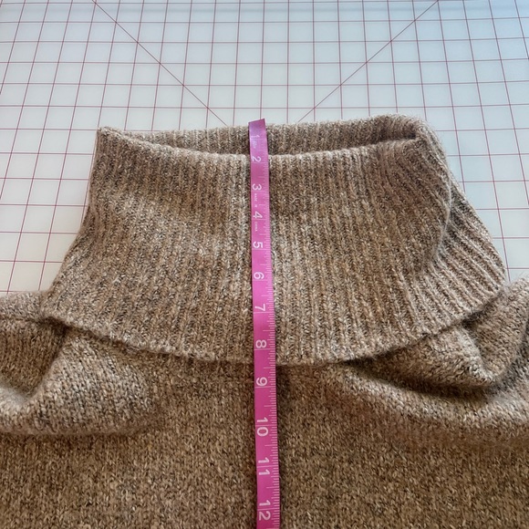 Anthropologie Kaisely size XS oversized wool cowl boho comfy sweater tan - Picture 10 of 16